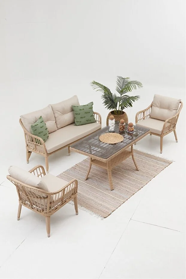 Çeşme Rattan Bahçe Oturma Grubu (2+1+1+MASA)